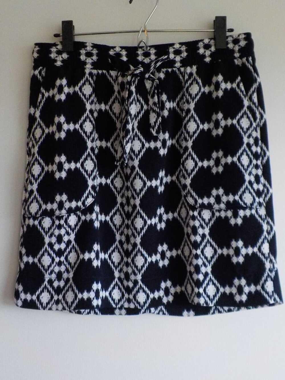 Lord & Taylor Skirt - Small Petite - Mini Black White Design Pockets (781)